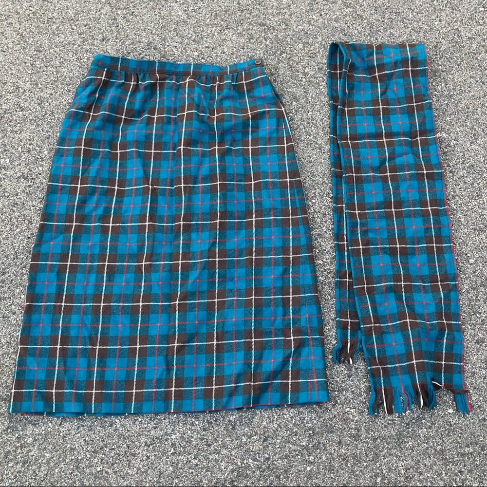 80s Pendleton Skirt and Scarf